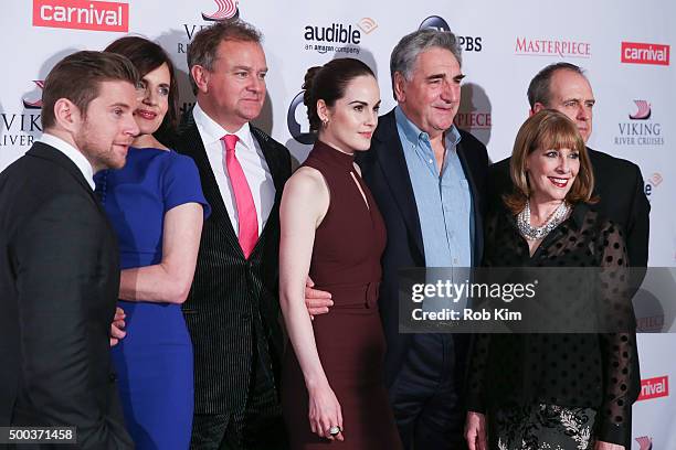 Allen Leech, Elizabeth McGovern, Hugh Bonneville, Michelle Dockery, Jim Carter, Phyllis Logan and Kevin Doyle attend "Downton Abbey" series season...