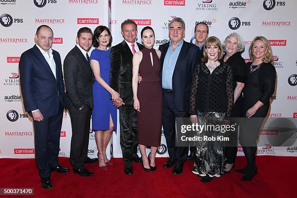 Gareth Neame, Allen Leech, Elizabeth McGovern, Hugh Bonneville, Michelle Dockery, Jim Carter, Kevin Doyle, Phyllis Logan, Rebecca Eaton and Suzanne...