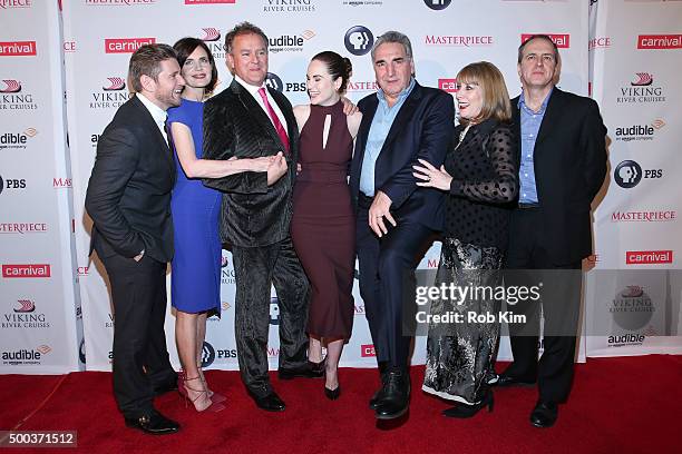 Allen Leech, Elizabeth McGovern, Hugh Bonneville, Michelle Dockery, Jim Carter, Phyllis Logan and Kevin Doyle attend "Downton Abbey" series season...