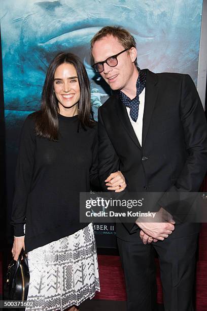 Jennifer Connelly and Paul Bettany arrive at the "In The Heart Of The Sea" New York Premiere at Frederick P. Rose Hall, Jazz at Lincoln Center on...