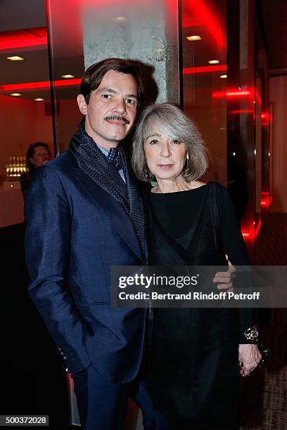 Elie Top and Countess Arielle de Ravenel attend the Charity Dinner 'LINK for AIDES' during the 'Art is Hope' Exhibition at Place Vendome on December...