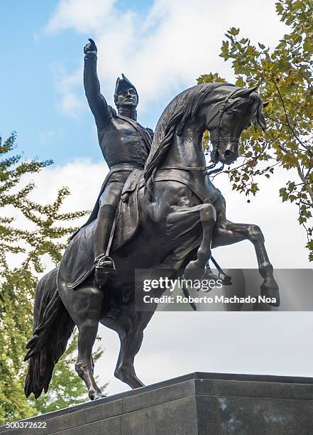 Equestrian Statue of José de San Martín in Central Park.