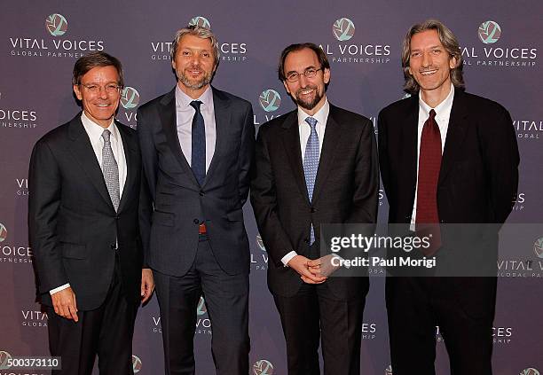 Thomas J. Wilson, Gary Barker, Zeid Ra'ad Al Hussein and John Prendergast attend the Vital Voices Solidarity Awards at IAC Building on December 7,...