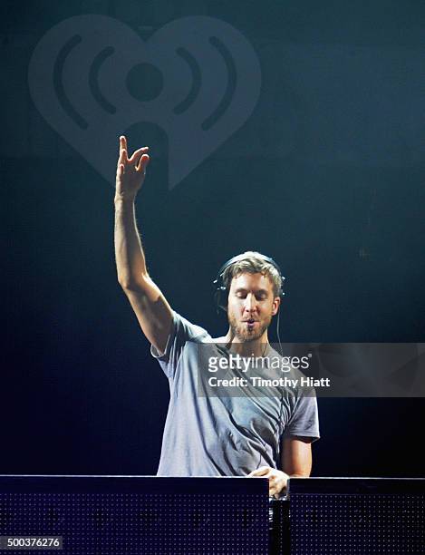 Calvin Harris performs onstage during 101.3 KDWB's Jingle Ball 2015 at Xcel Energy Center on December 7, 2015 in St Paul, Minnesota.