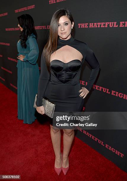 Actress Gina Field attends the world premiere of "The Hateful Eight" presented by The Weinstein Company at ArcLight Cinemas Cinerama Dome on December...