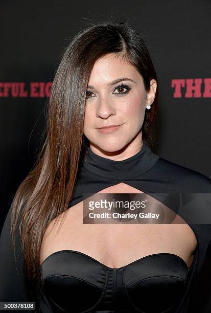Actress Gina Field attends the world premiere of "The Hateful Eight" presented by The Weinstein Company at ArcLight Cinemas Cinerama Dome on December...