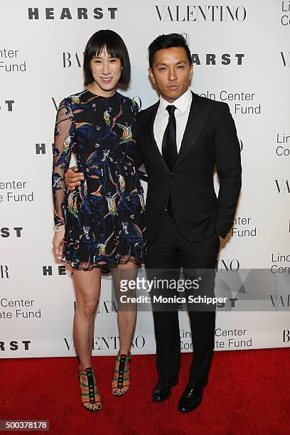 Head of Fashion Partnerships at Instagram Eva Chen and Fashion designer Prabal Gurung attend "An Evening Honoring Valentino" Lincoln Center Corporate...