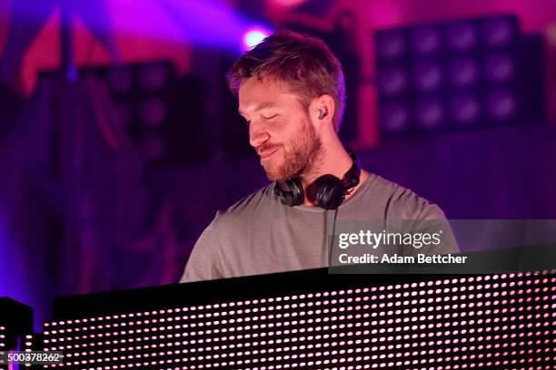 Calvin Harris performs onstage during 101.3 KDWB's Jingle Ball 2015 at Xcel Energy Center on December 7, 2015 in St Paul, Minnesota.