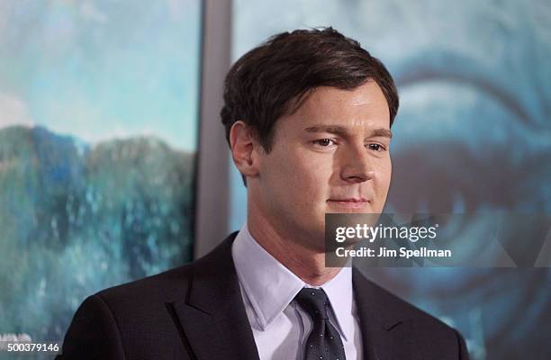 Actor Benjamin Walker attends the "In The Heart Of The Sea" New York premiere at Frederick P. Rose Hall, Jazz at Lincoln Center on December 7, 2015...
