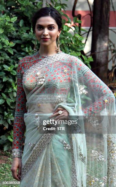 Bollywood actress Deepika Padukone attends a promotional event for the upcoming Hindi film "Bajirao Mastani" in Mumbai on December 7, 2015. AFP PHOTO