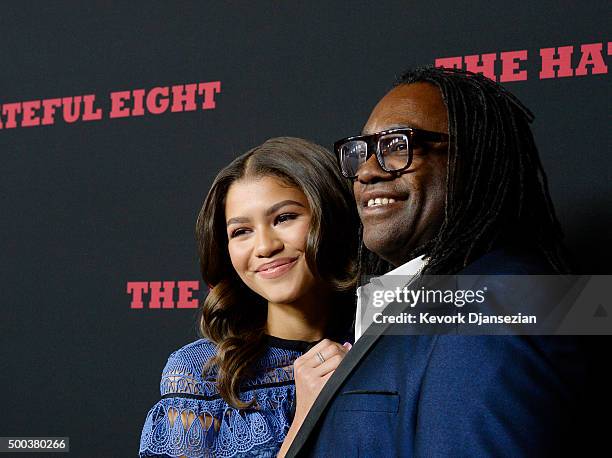 Singer Zendaya and her father Kazembe Ajamu Coleman attend the premiere of The Weinstein Company's 'The Hateful Eight' at ArcLight Cinemas Cinerama...