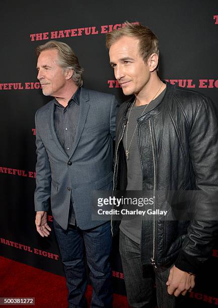 Actor Don Johnson and Jesse Johnson attend the world premiere of "The Hateful Eight" presented by The Weinstein Company at ArcLight Cinemas Cinerama...