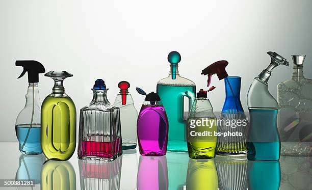 colourful luxury cleaning household products - dishwashing liquid stock pictures, royalty-free photos & images