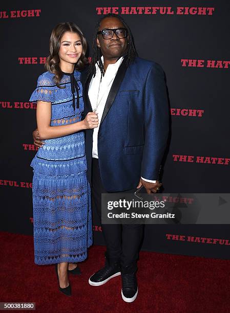 Zendaya Coleman and Kazembe Ajamu Coleman arrives at the Premiere Of The Weinstein Company's "The Hateful Eight" at ArcLight Cinemas Cinerama Dome on...