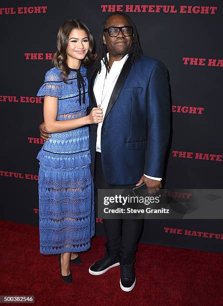 Zendaya Coleman and Kazembe Ajamu Coleman arrives at the Premiere Of The Weinstein Company's "The Hateful Eight" at ArcLight Cinemas Cinerama Dome on...