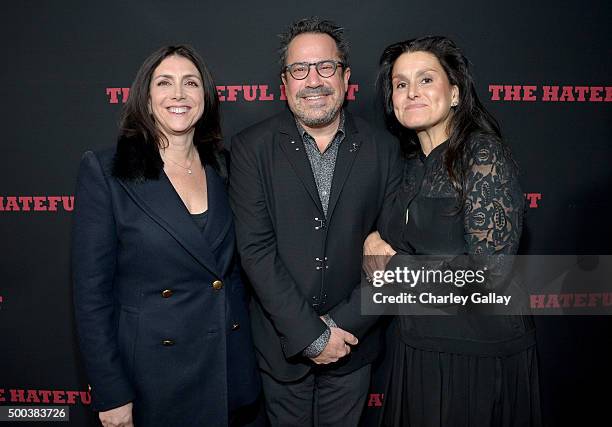 Producers Stacey Sher, Richard N. Gladstein, and Shannon McIntosh attend the world premiere of "The Hateful Eight" presented by The Weinstein Company...