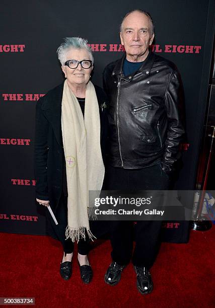 Ursula Bower and actor Tom Bower attend the world premiere of "The Hateful Eight" presented by The Weinstein Company at ArcLight Cinemas Cinerama...