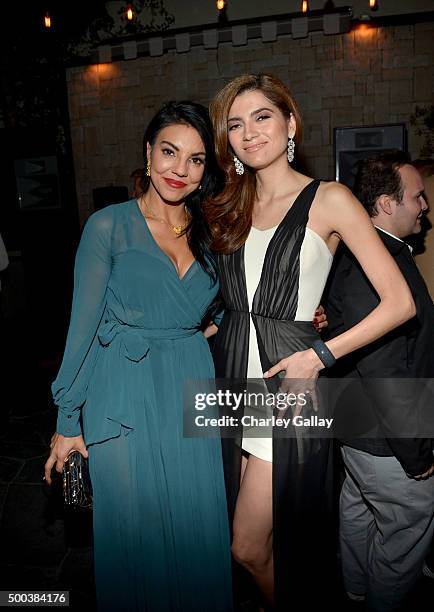 Tilda Del Toro and actress Blanca Blanco attend the world premiere of "The Hateful Eight" presented by The Weinstein Company at Le Jardin on December...