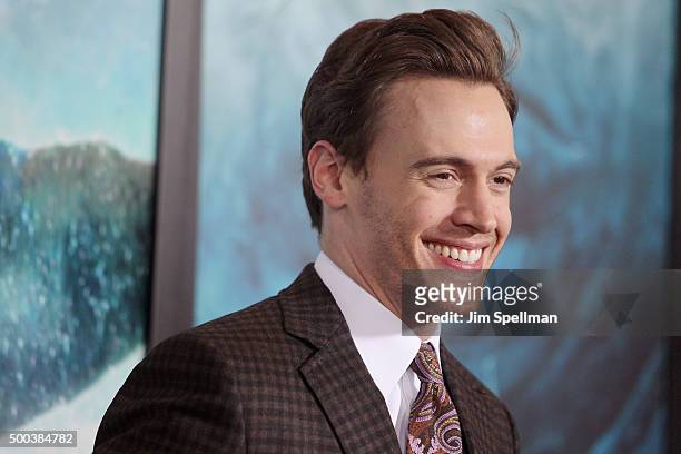 Actor Erich Bergen attends the "In The Heart Of The Sea" New York premiere at Frederick P. Rose Hall, Jazz at Lincoln Center on December 7, 2015 in...