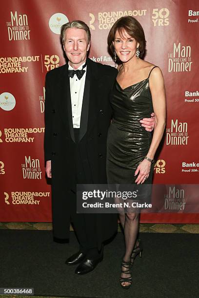 Actor Byron Jennings and Carolyn McCormick attend "The Man Who Came To Dinner" benefit reading held at Studio 54 on December 7, 2015 in New York City.
