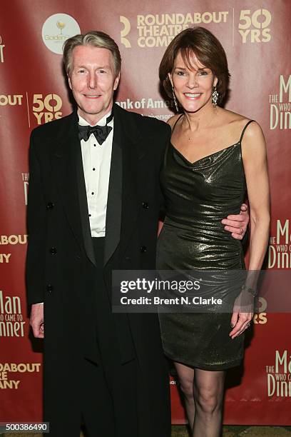 Actor Byron Jennings and Carolyn McCormick attend "The Man Who Came To Dinner" benefit reading held at Studio 54 on December 7, 2015 in New York City.