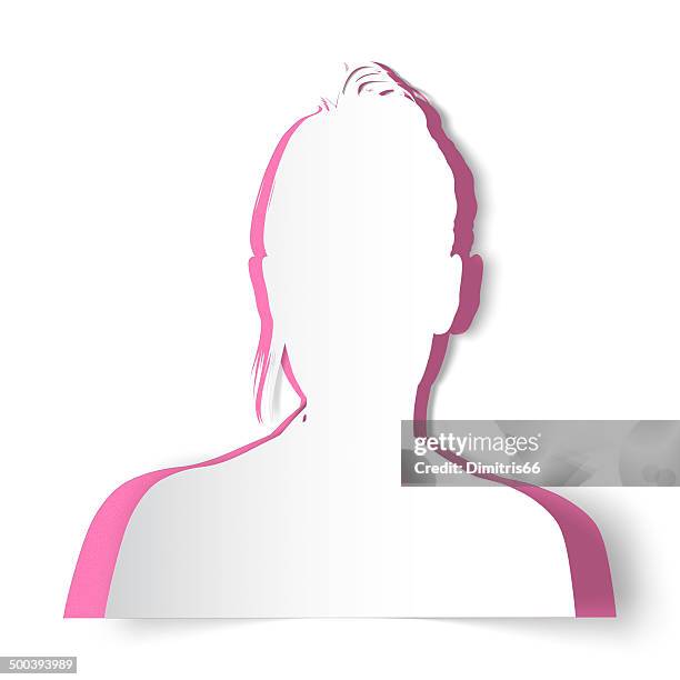 woman's paper silhouette avatar - unrecognizable person photos stock illustrations