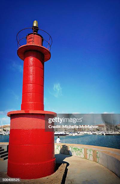 cambrils lighthouse - cambrils stockfoto's en -beelden