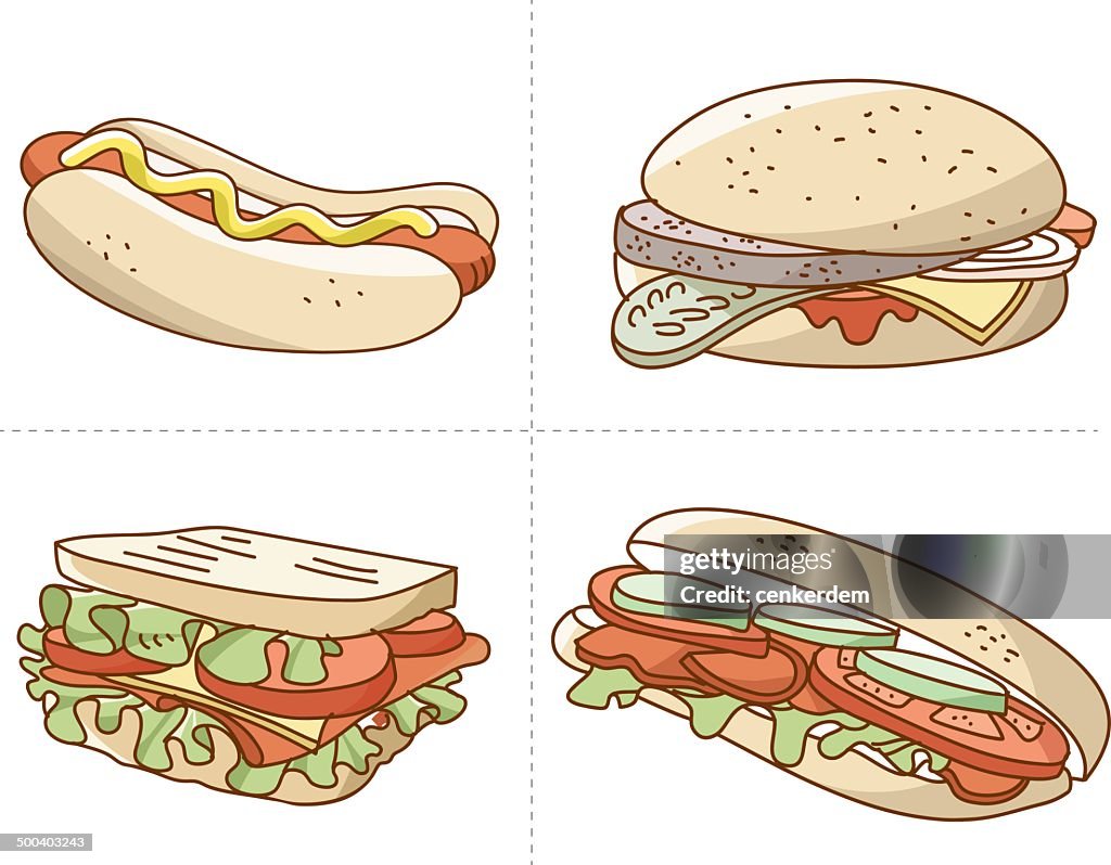 Hand drawn fast food vector