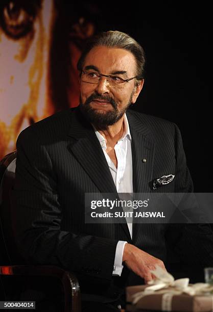 Veteran Bollywood actor Kabir Bedi attends the launch of his 1976 Italian television mini series Sandokan -- which is being released in India in...
