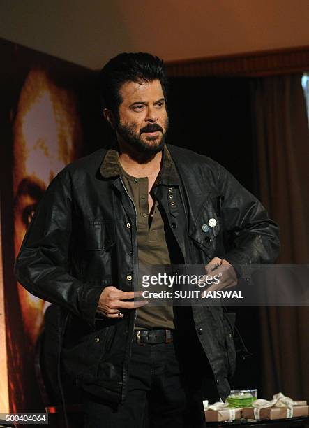 Indian Bollywood actor Anil Kapoor attends the launch of veteran Bollywood actor Kabir Bedis 1976 Italian television mini series Sandokan -- which is...