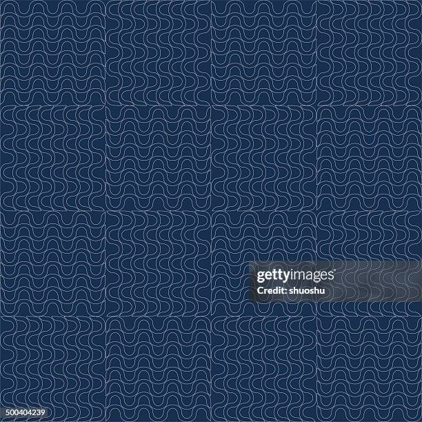 abstract blue wave stripe pattern background - seamless execution stock illustrations
