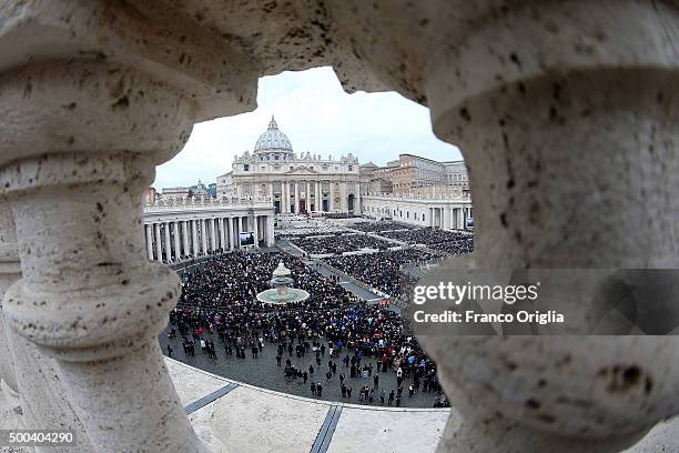 General view of St. Peter,s Square during the holy Mass and opening of the Holy Door of St. Peter's Basilica held by Pope Francis on December 8, 2015...