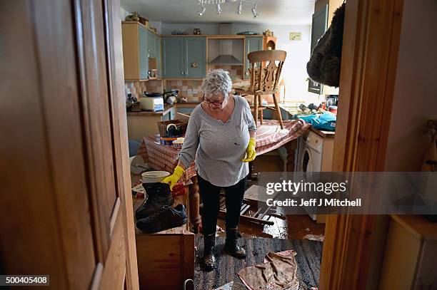 Residents in Warwick road start to empty their possessions from their homes after Storm Desmond caused flooding on December 8, 2015 in Carlisle,...