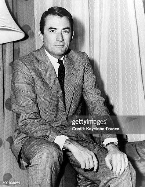 Portrait of Gregory Peck, who won an award for his role in the movie 'To Kill A Mockingbird' directed by Robert Mulligan on April 9, 1963 in Santa...