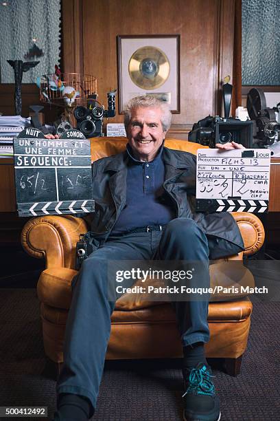 Film director Claude Lelouch is photographed for Paris Match on November 17, 2015 in Paris, France.