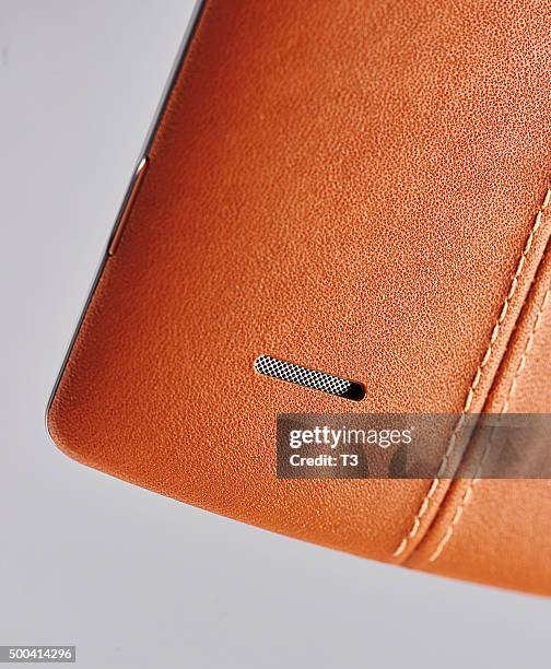 Detail of an LG G4 smartphone, taken on May 11, 2015.