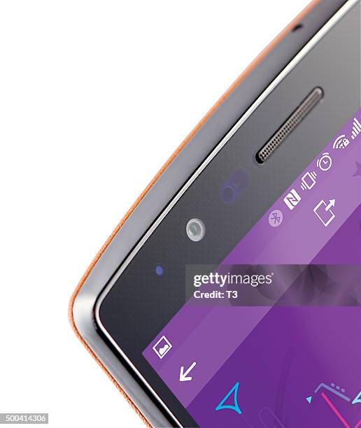 Detail of an LG G4 smartphone, taken on May 11, 2015.