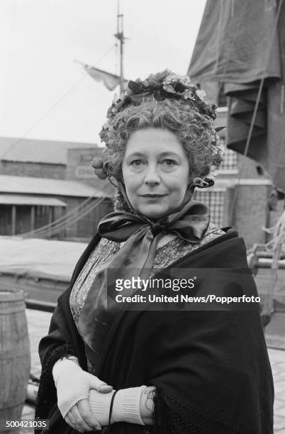 English actress Judy Cornwell posed on the set of the television series 'The December Rose' on 8th October 1985.