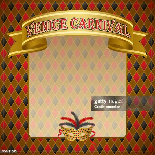 venice carnival notice - italian carnival stock illustrations