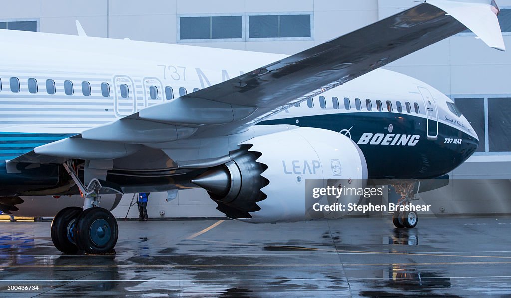 Boeing Shows Media Its First 737 MAX Airliner