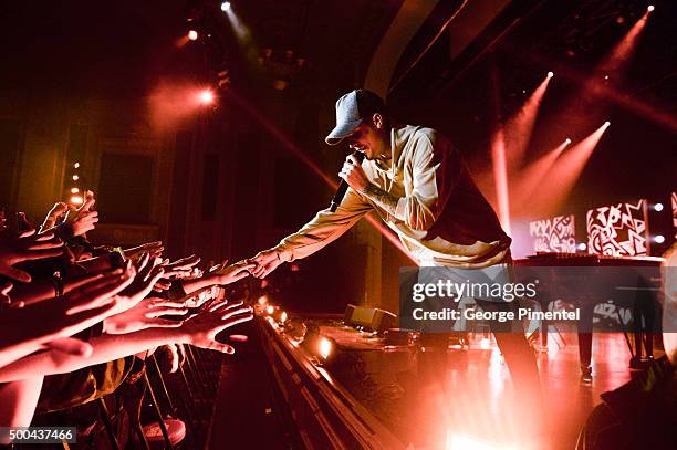 Singer Justin Bieber performs on stage during 'An Acoustic Evening With Justin Bieber' at The Danforth Music Hall on December 7, 2015 in Toronto,...