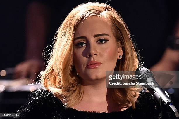 Adele performs live on stage during the television show 2015! Menschen, Bilder, Emotionen - RTL Jahresrueckblick on December 6, 2015 in Cologne,...