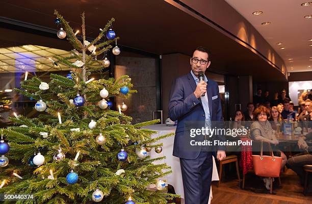 Michael Preetz of Hertha BSC holds eine Rede during the Christmas party of Hertha BSC on December 8, 2015 in Berlin, Germany.