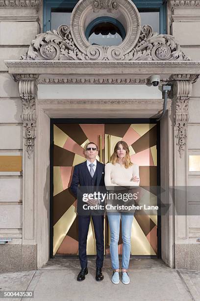 Buying director of Mytheresa, Justin O'Shea and Founder of Hey-Woman, Veronika Heilbrunner are photographed for The Guardian Newspaper on June 5,...