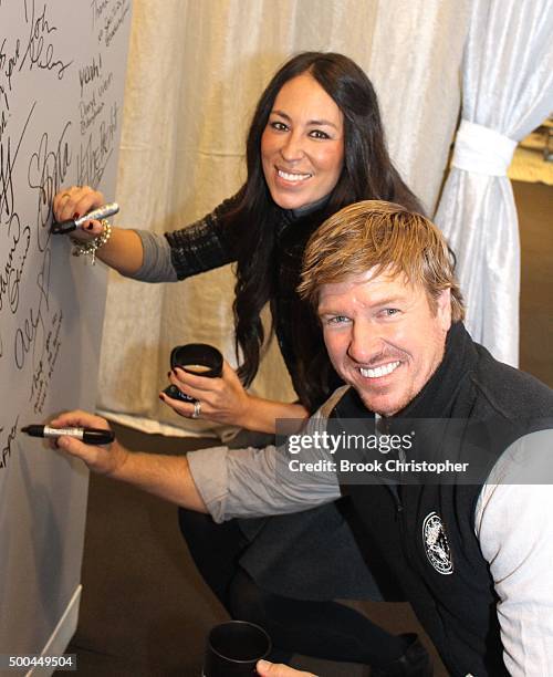 Chip Gaines and Joanna Gaines discuss their hit show "Fixer Upper" at AOL Studios In New York on December 8, 2015 in New York City.