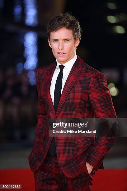 Eddie Redmayne attends the UK Film Premiere of "The Danish Girl" on December 8, 2015 in London, United Kingdom.