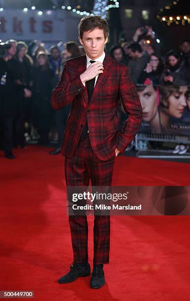 Eddie Redmayne attends the UK Film Premiere of "The Danish Girl" on December 8, 2015 in London, United Kingdom.