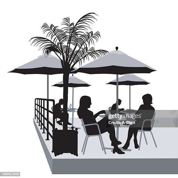 restaurant patio - patio table stock illustrations