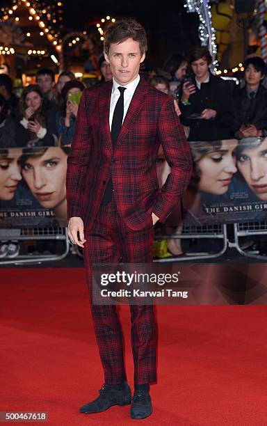 Eddie Redmayne attends the UK Film Premiere of "The Danish Girl" on December 8, 2015 in London, United Kingdom.