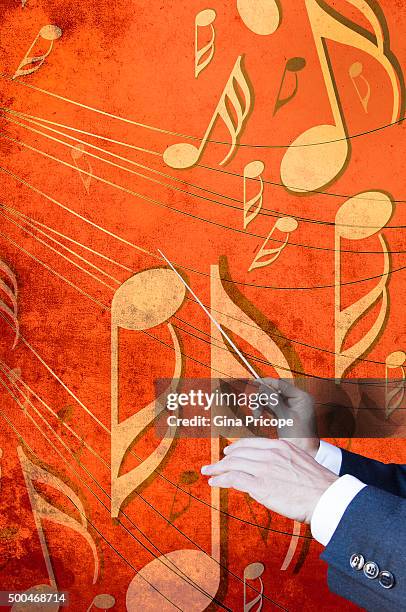 music conductor hands and baton - poster wand stock pictures, royalty-free photos & images